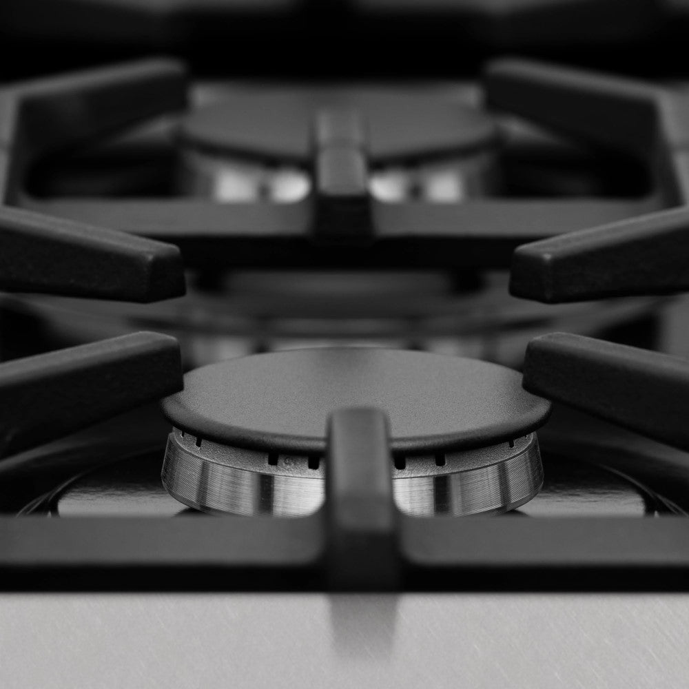 ZLINE Electric Oven and Gas Cooktop Dual Fuel Range with Reversible Griddle in DuraSnow® Stainless Steel (RAS-SN-GR)