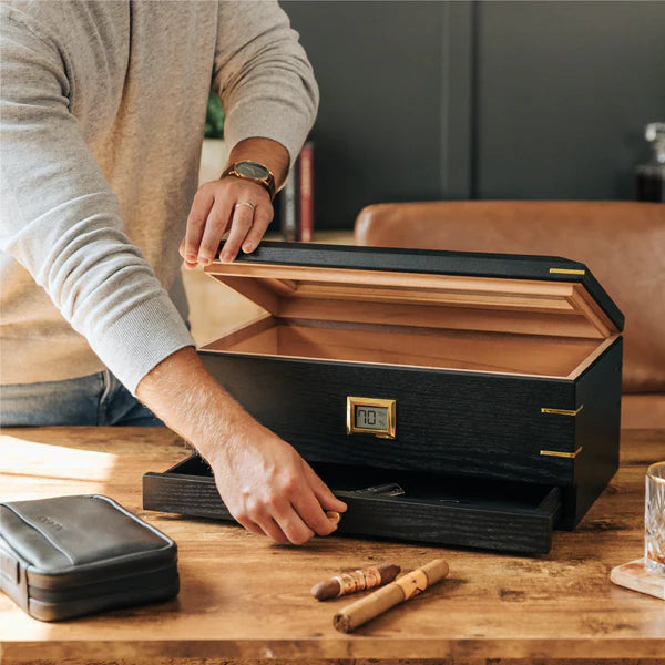Royal Glass Top Cigar Humidor | Holds 90 Cigars