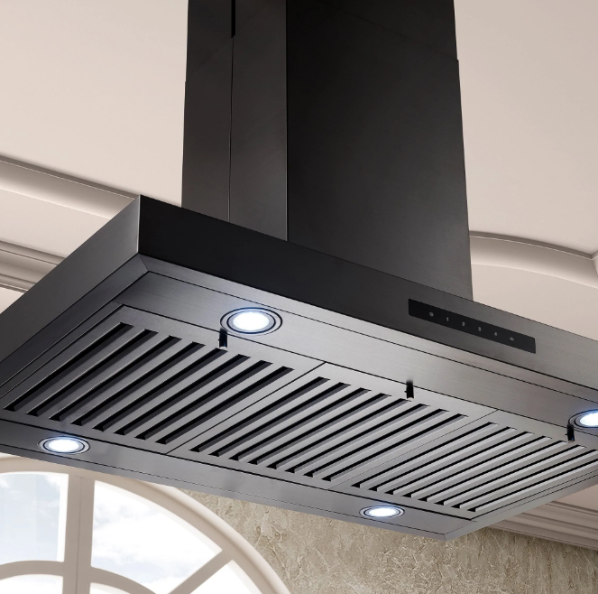 ZLINE BSKE Island Range Hood in Black Stainless Steel