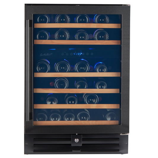 Smith & Hanks 24" Black Stainless Dual Zone Wine Cooler | Holds 46 Bottles | RW145DRBSS