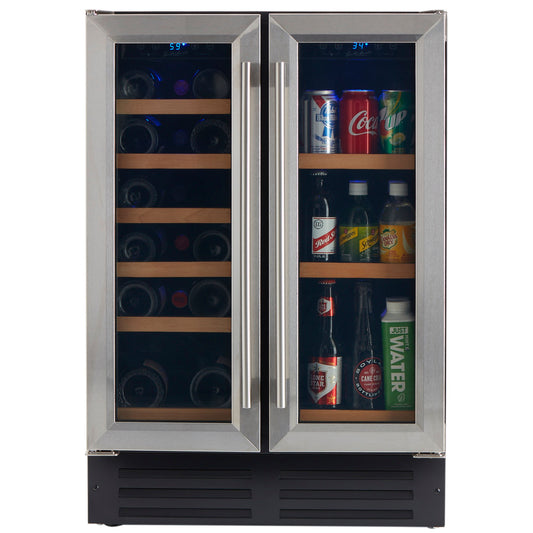 Smith & Hanks 24" Dual Zone Wine and Beverage Combo | Holds 19 Bottles and 58 Cans | BEV116D