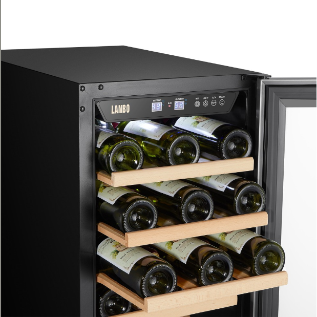 Lanbo 15" Wide, 33 Bottle Single Zone Wine Cooler