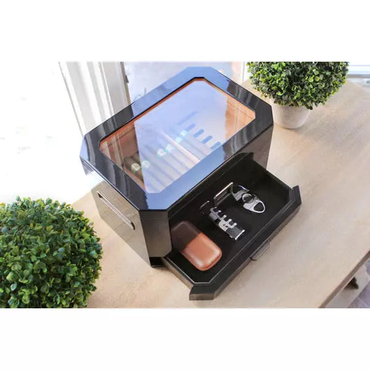 Octodor Glass Top Cigar Humidor | Holds 100 Cigars