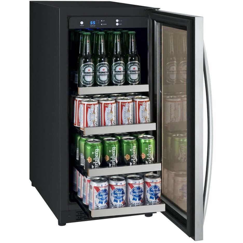 Allavino 15” Single Zone Stainless Steel Beverage Center | Tru-Vino Technology and FlexCount II Shelving