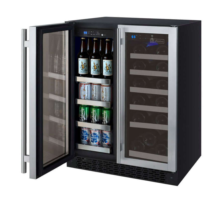 Allavino 24” Dual Zone Wine & Beverage Center Combo | Holds 18 Bottles/66 Cans