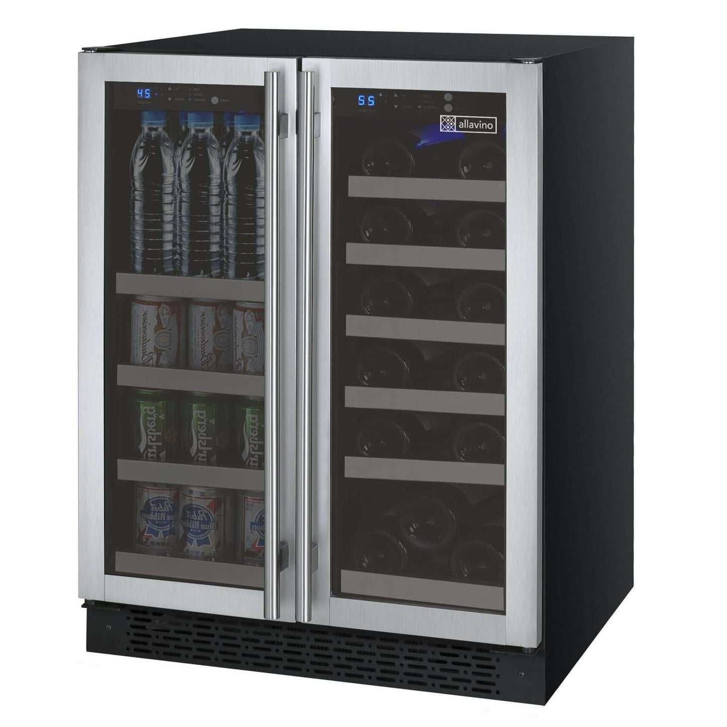 Allavino 24” Dual Zone Wine & Beverage Center Combo | Holds 18 Bottles/66 Cans