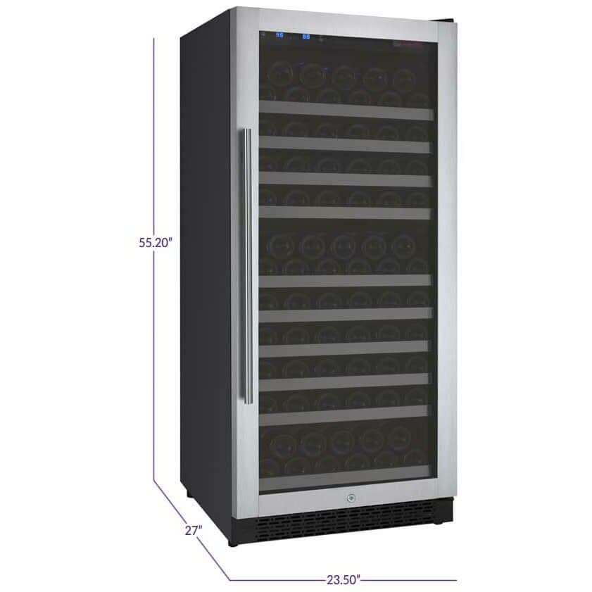 Allavino 24” 128 Bottle Single Zone Wine Cooler | Tru-Vino Technology and FlexCount II Shelving