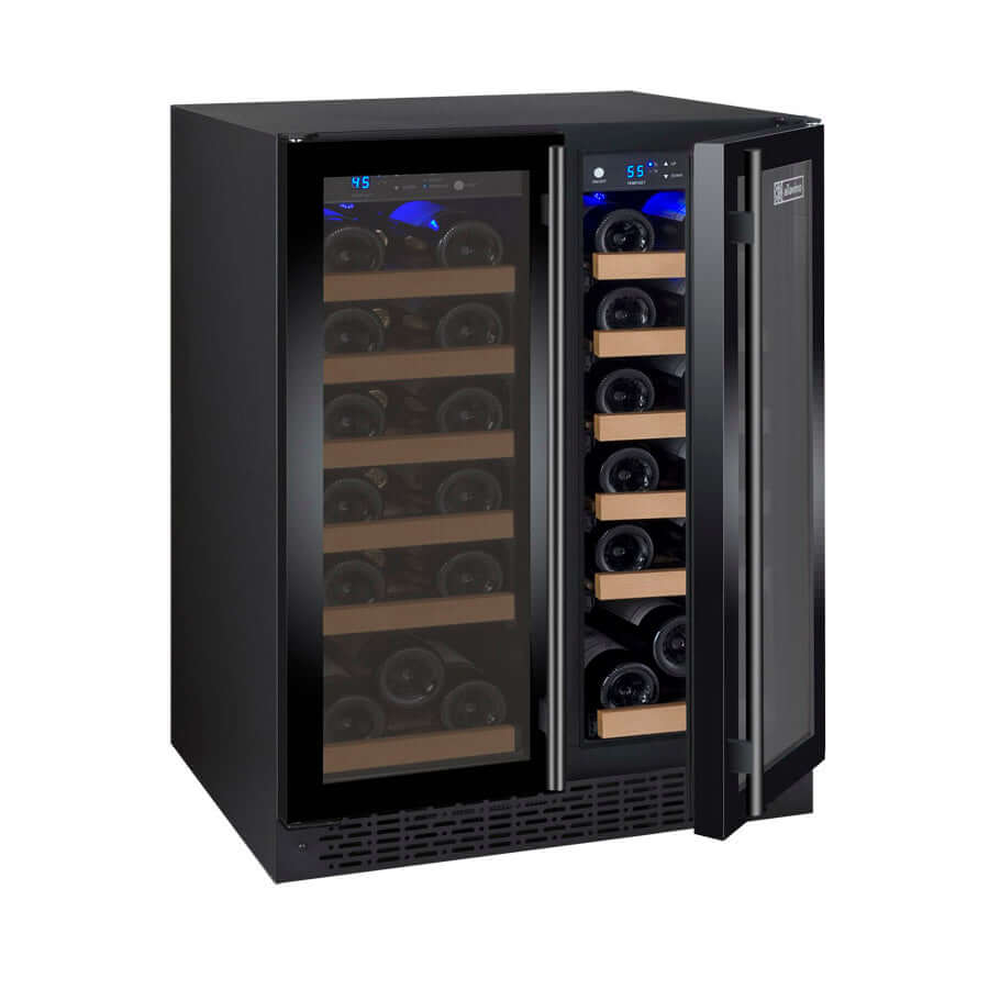 Allavino 24” 36 Bottle Dual Zone Wine Cooler | French Doors | Tru-Vino Technology and FlexCount II Shelving