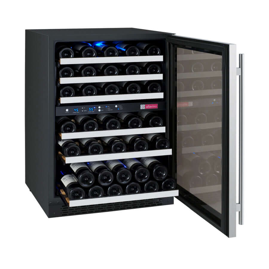 Allavino 24” 56 Bottle Dual Zone Wine Cooler | Tru-Vino Technology and FlexCount II Shelving