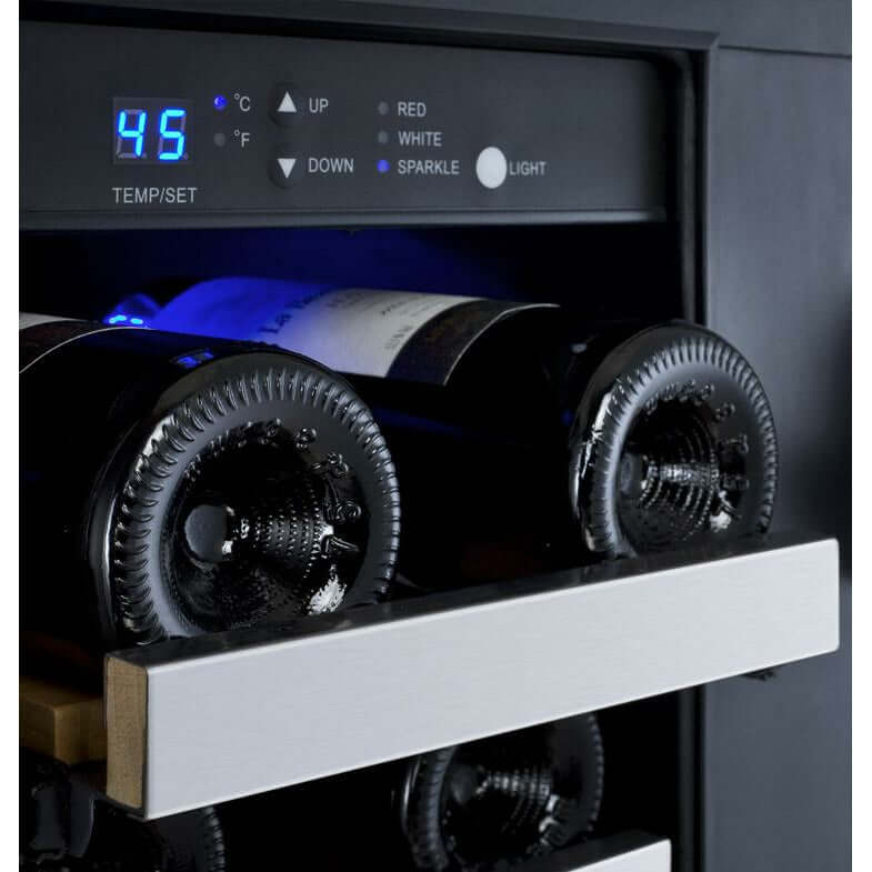 Allavino 24” 36 Bottle Dual Zone Wine Cooler | French Doors | Tru-Vino Technology and FlexCount II Shelving