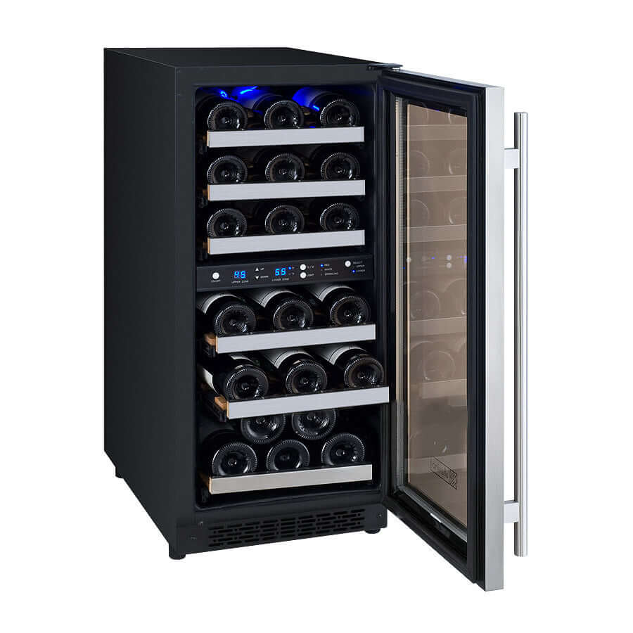 Allavino 15” 30 Bottle Dual Zone Wine Cooler | Tru-Vino Technology and FlexCount II Shelving