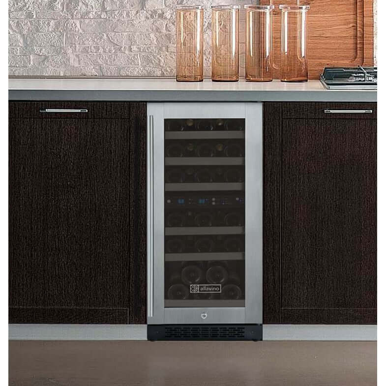 Allavino 15” 30 Bottle Dual Zone Wine Cooler | Tru-Vino Technology and FlexCount II Shelving
