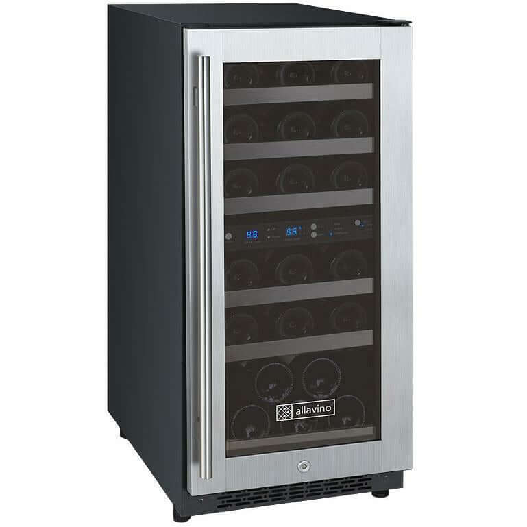 Allavino 15” 30 Bottle Dual Zone Wine Cooler | Tru-Vino Technology and FlexCount II Shelving