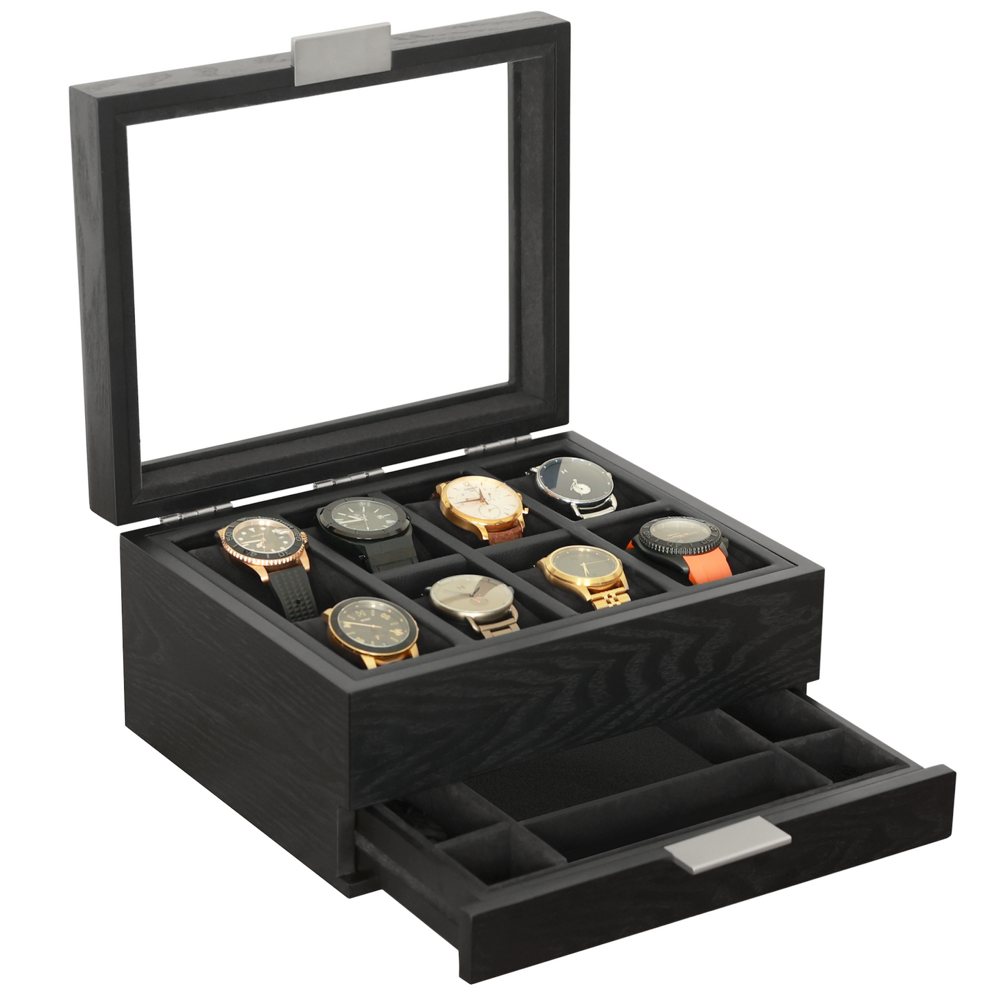 Mill Watch Box Black Finish - 8 Slot