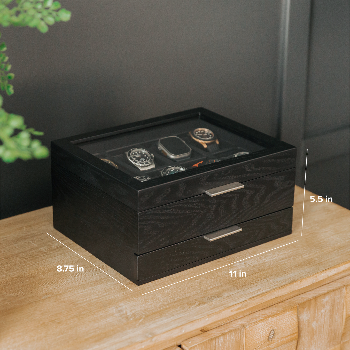 Mill Watch Box Black Finish - 8 Slot