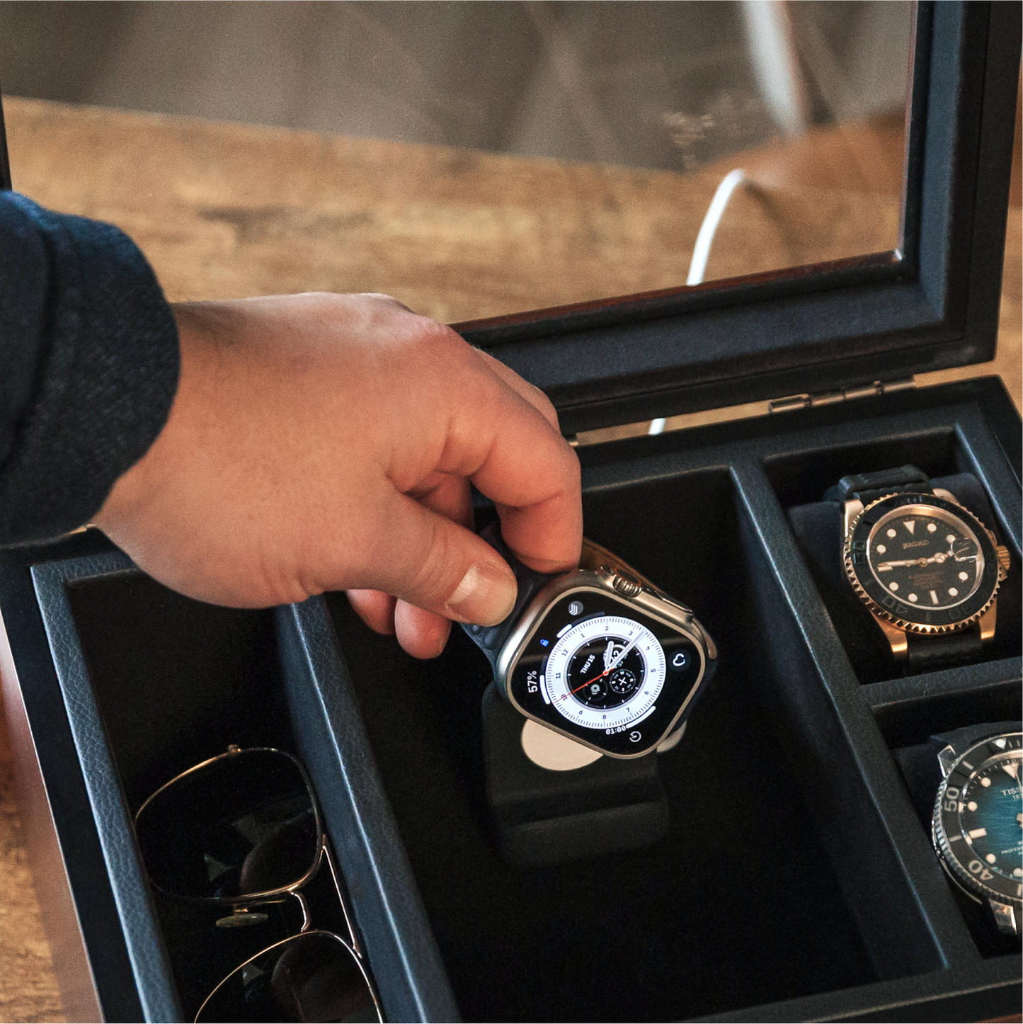 Mill Watch Box Black Finish - 8 Slot
