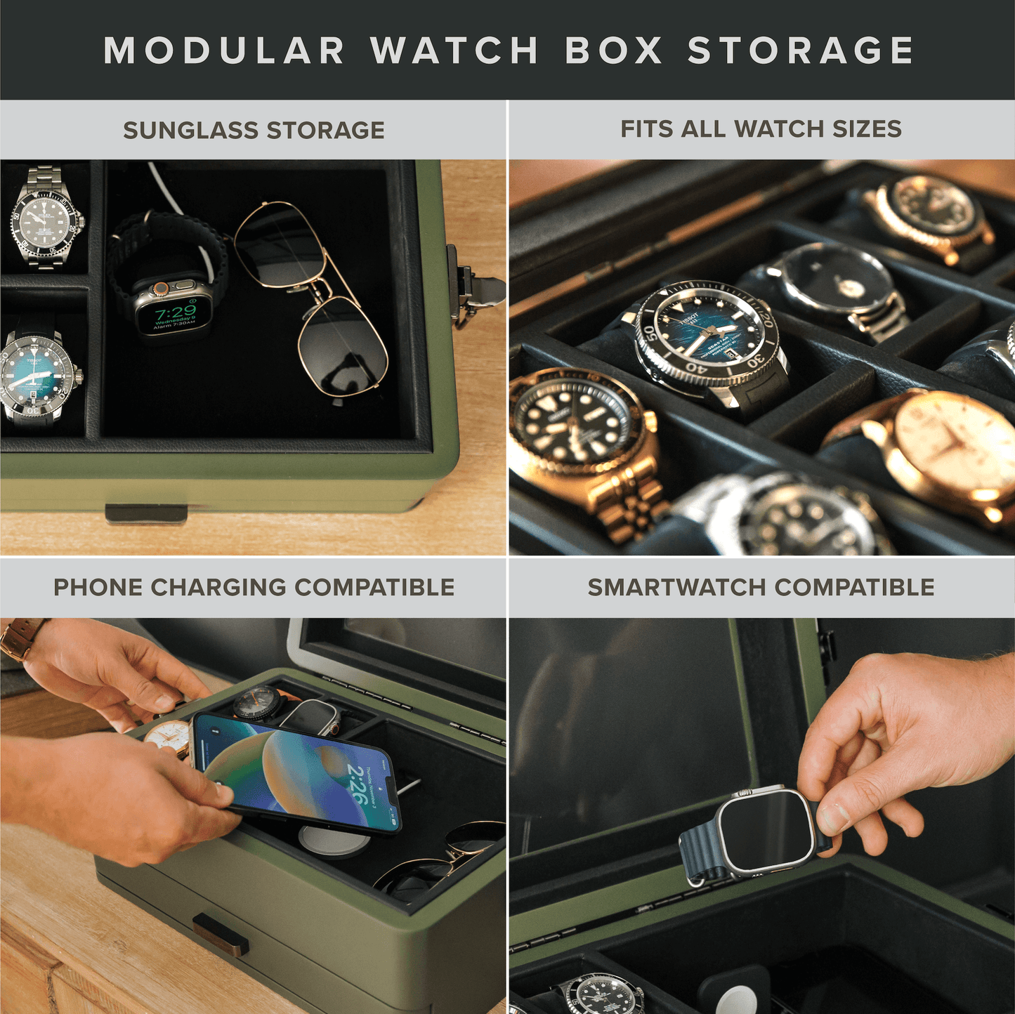 10 Slot Military Watch Box