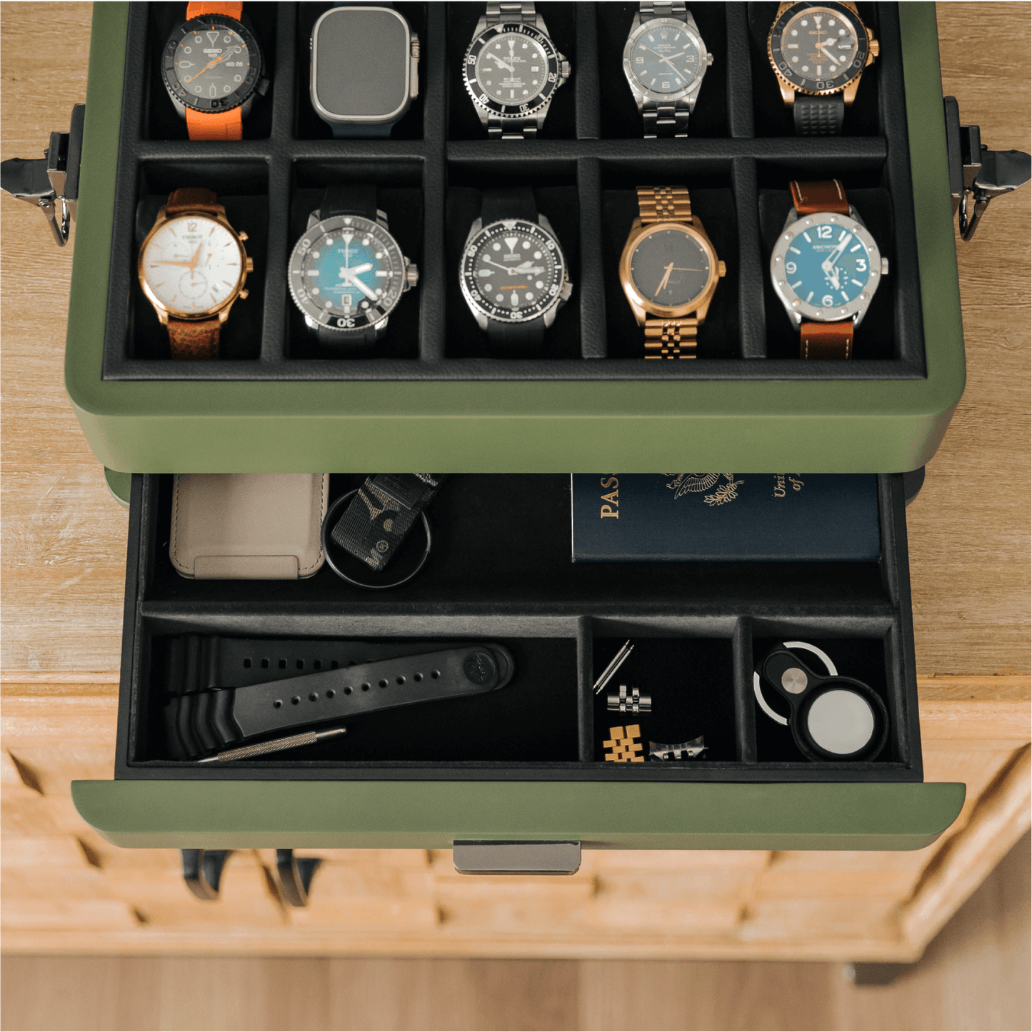 10 Slot Military Watch Box