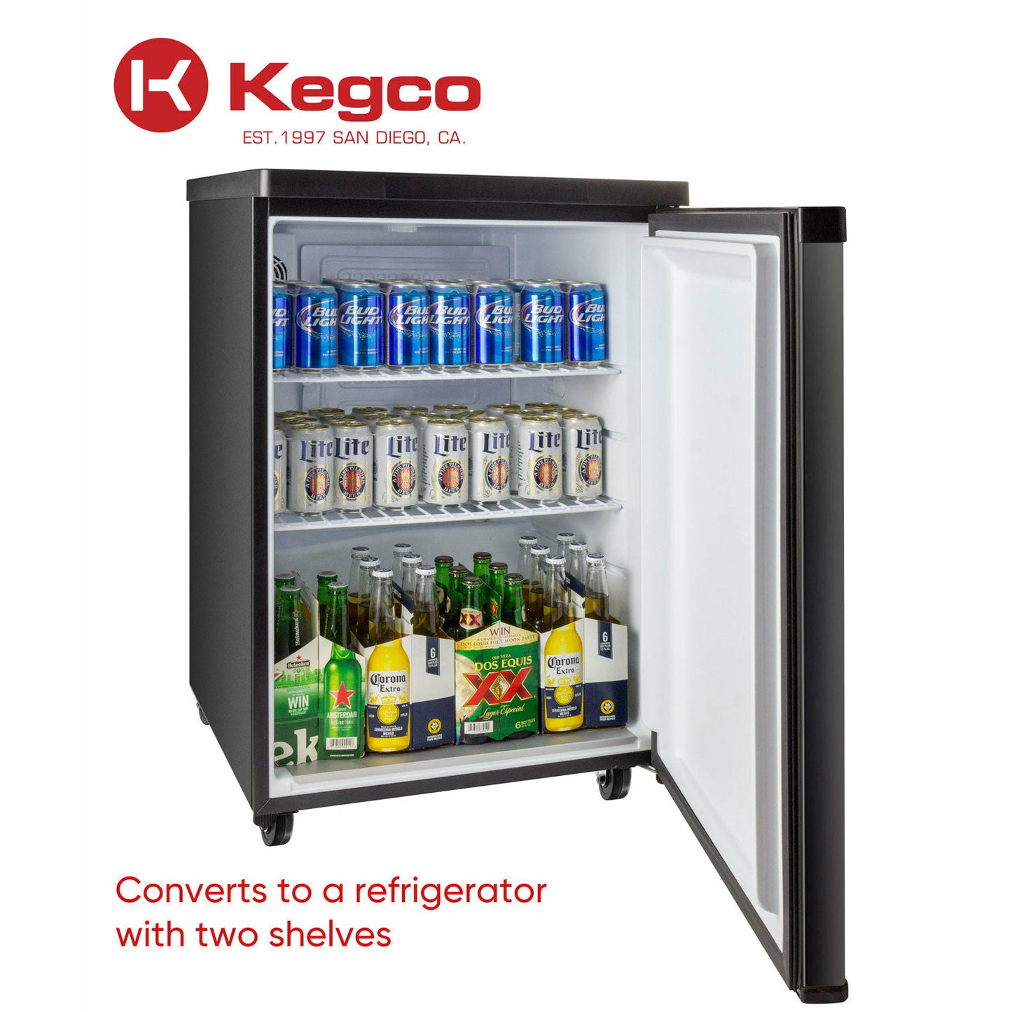 Kegco 24" Wide Dual Tap Beer Kegerator | Digital Temp Control