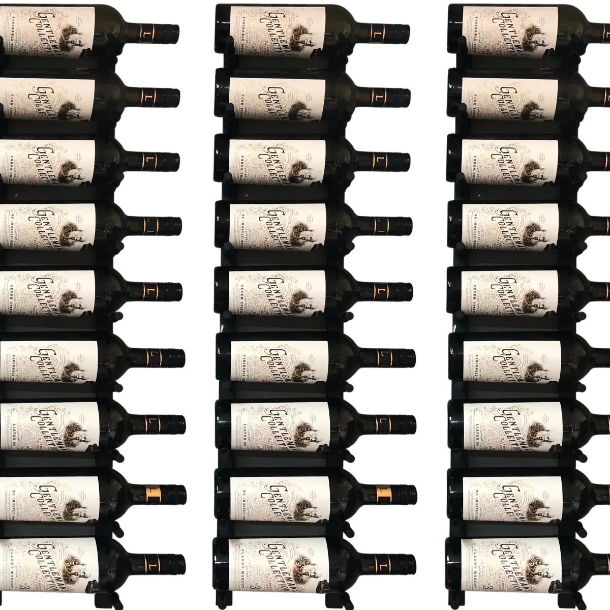 Wall Mounted Metal Rail Wine Racks | 1-Bottle Depth