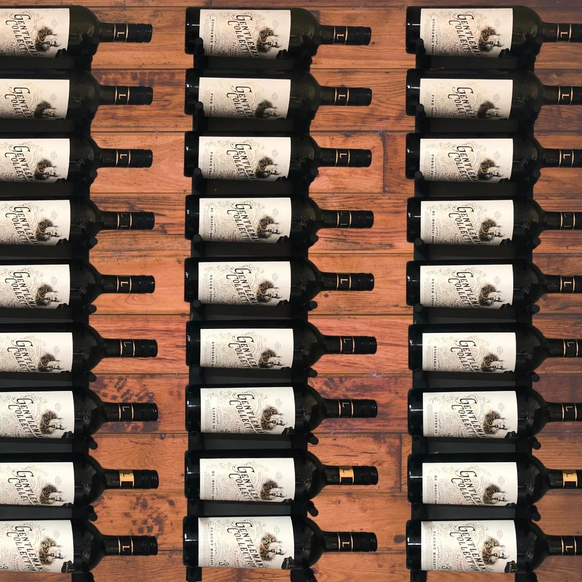 Wall Mounted Metal Rail Wine Racks | 1-Bottle Depth