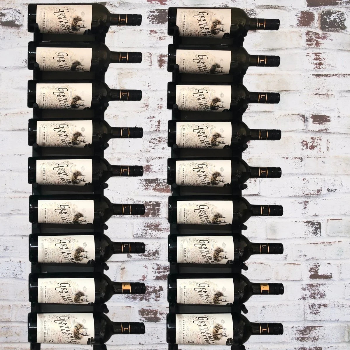 Wall Mounted Metal Rail Wine Racks | 1-Bottle Depth