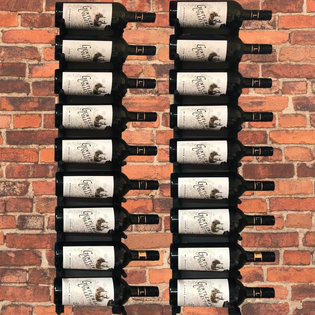 Wall Mounted Metal Rail Wine Racks | 1-Bottle Depth