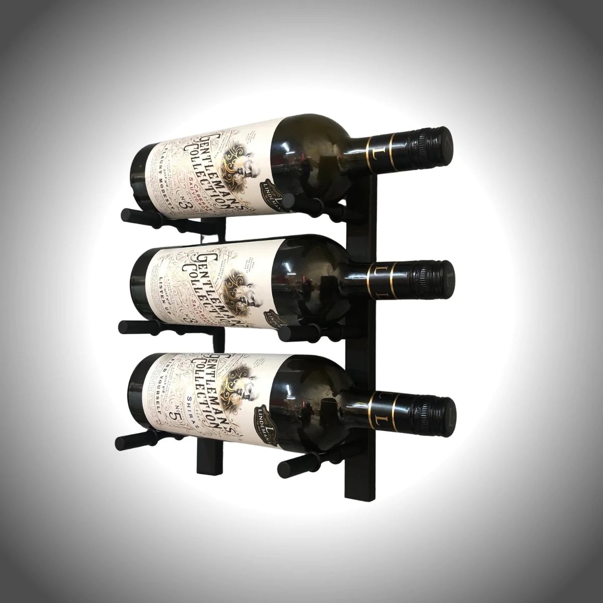 Wall Mounted Metal Rail Wine Racks | 1-Bottle Depth