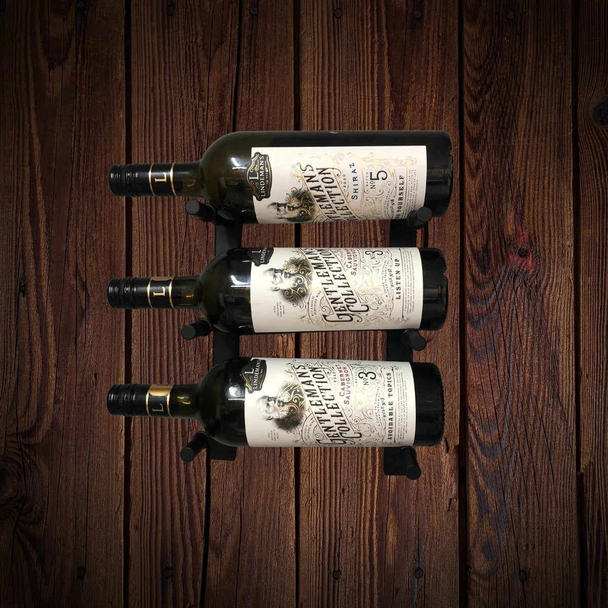 Wall Mounted Metal Rail Wine Racks | 1-Bottle Depth