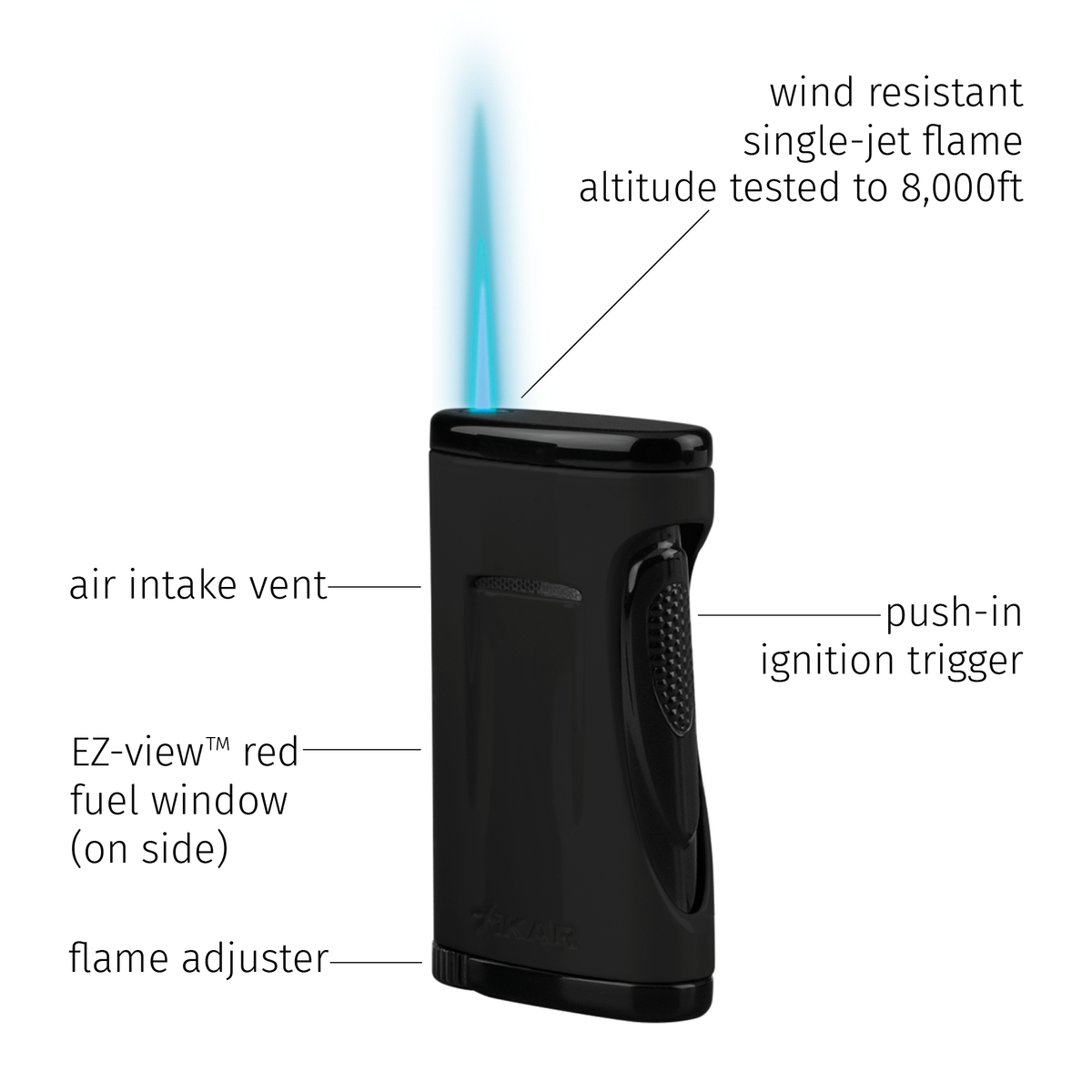 Xikar Xidris Lighter | Single Jet Flame