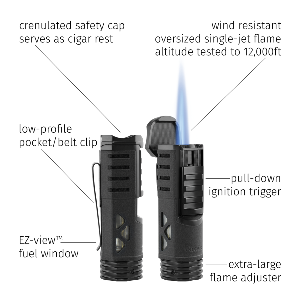Xikar Tactical Lighter | Single-Jet Flame