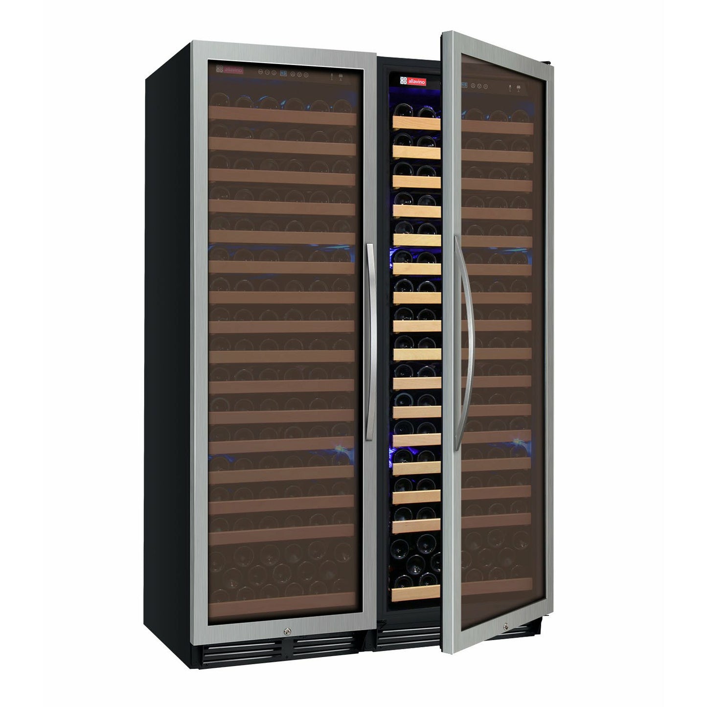 Allavino 48" Wide | 348 Bottle Dual Zone Side-by-Side Wine Cooler | Tru-Vino Technology and FlexCount II Shelving