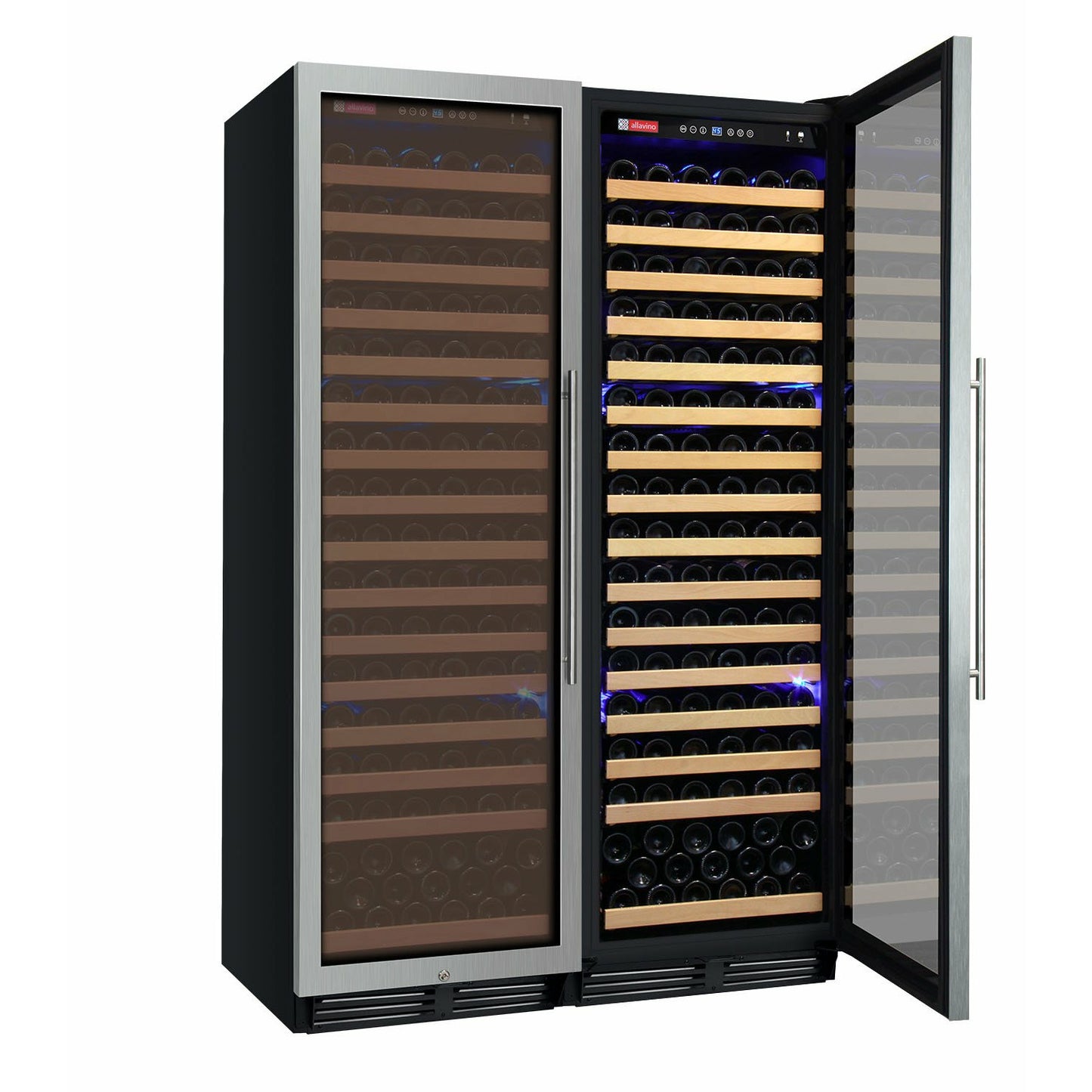 Allavino 48" Wide | 348 Bottle Dual Zone Side-by-Side Wine Cooler | Tru-Vino Technology and FlexCount II Shelving