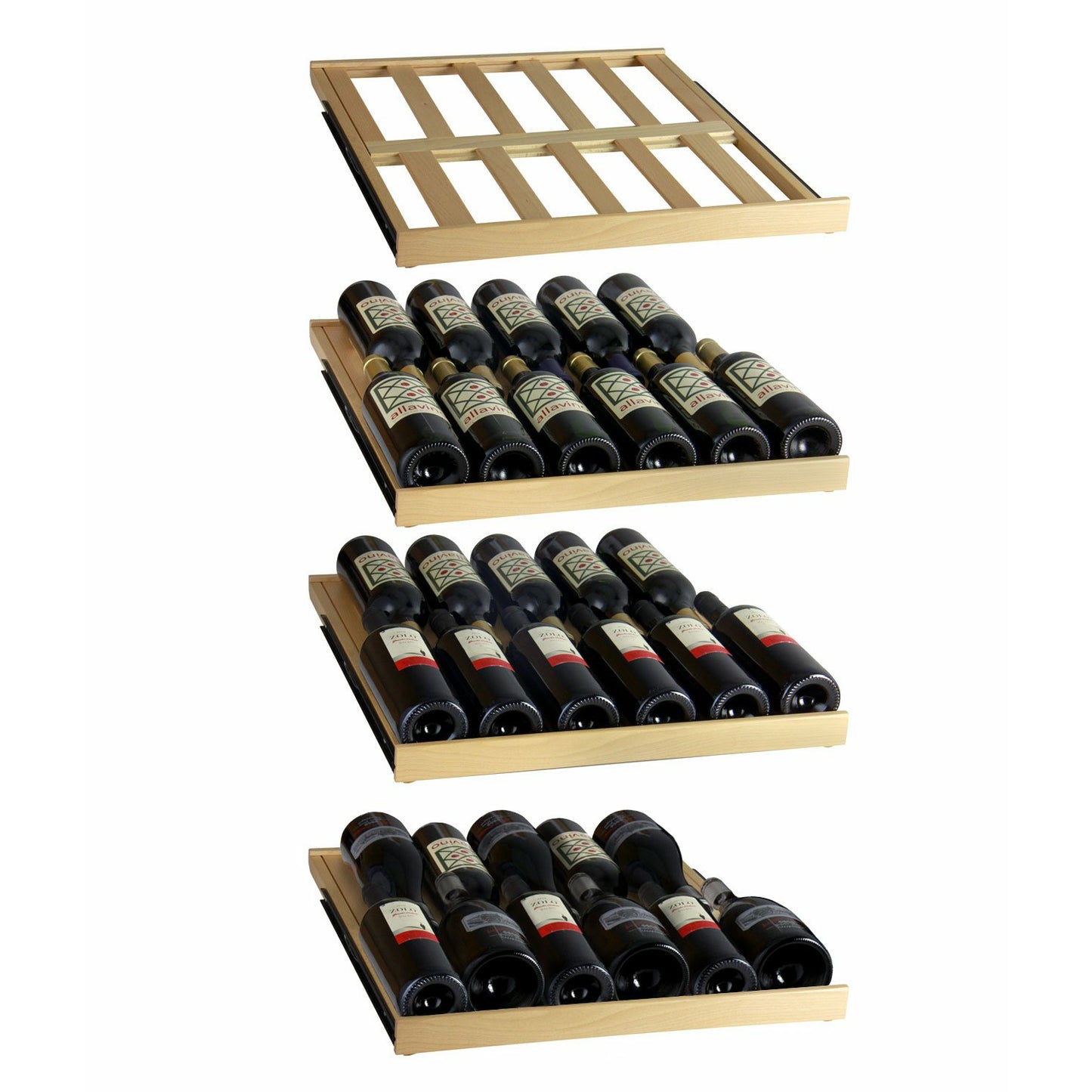 Allavino 48" Wide | 348 Bottle Dual Zone Side-by-Side Wine Cooler | Tru-Vino Technology and FlexCount II Shelving