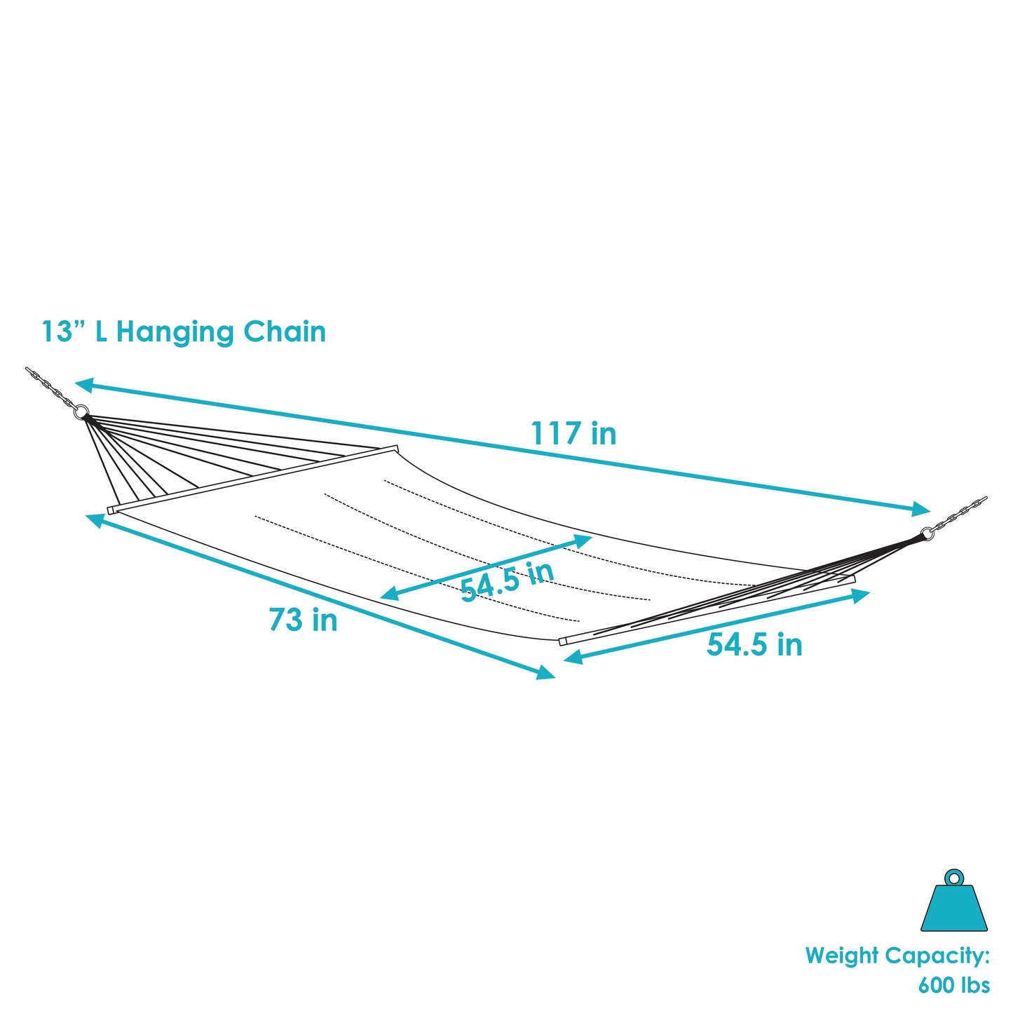 Woven Double Hammock with Spreader Bars | Crocheted Fringe Edges
