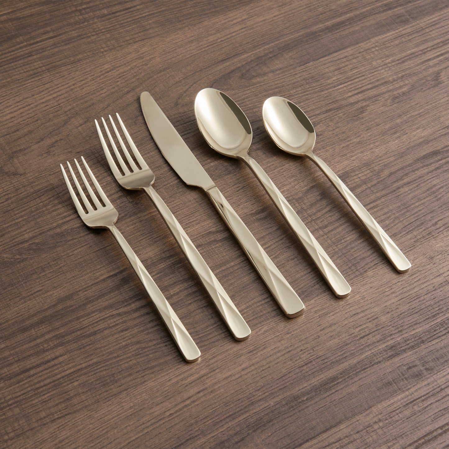 Ayden Champagne Mirror 20-Piece Flatware Set