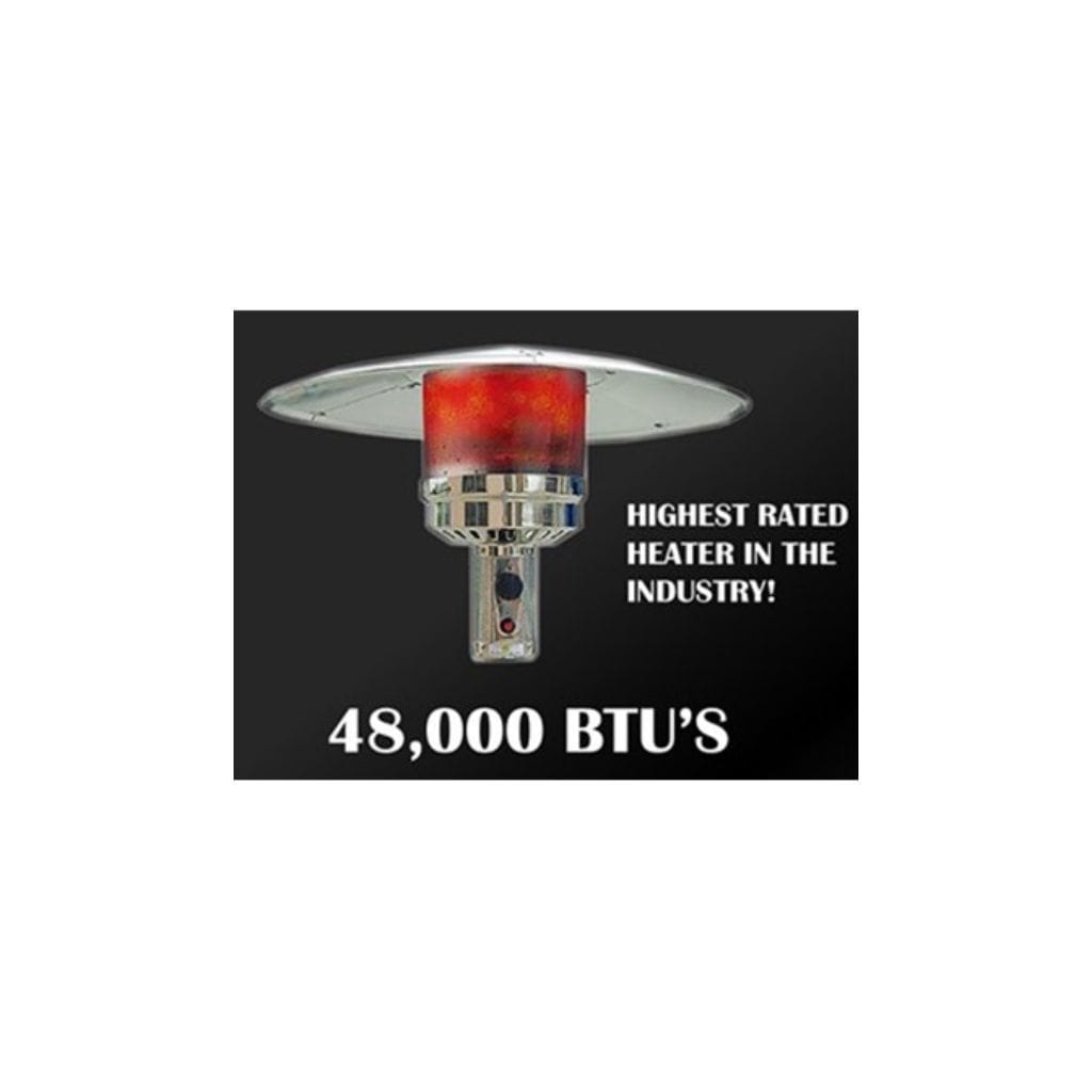 AZ Patio Heaters 87" Tall Hammered Patio Heater with Table - 48000 BTU's