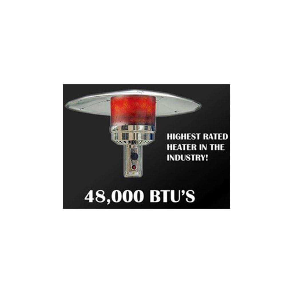 AZ Patio Heaters 87" Tall Stainless Steel Patio Heater with Table - 48000 BTU's