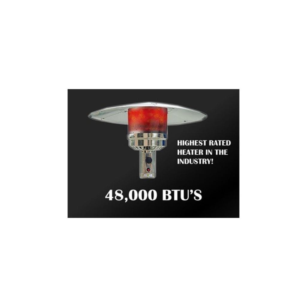 AZ Patio Heaters 87" Stainless Steel/Hammered Bronze and Silver Patio Heater with Table
