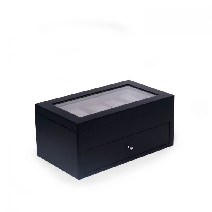 Bey-Berk 5-Sunglass and 10-Watch Storage Box | BB746BLK
