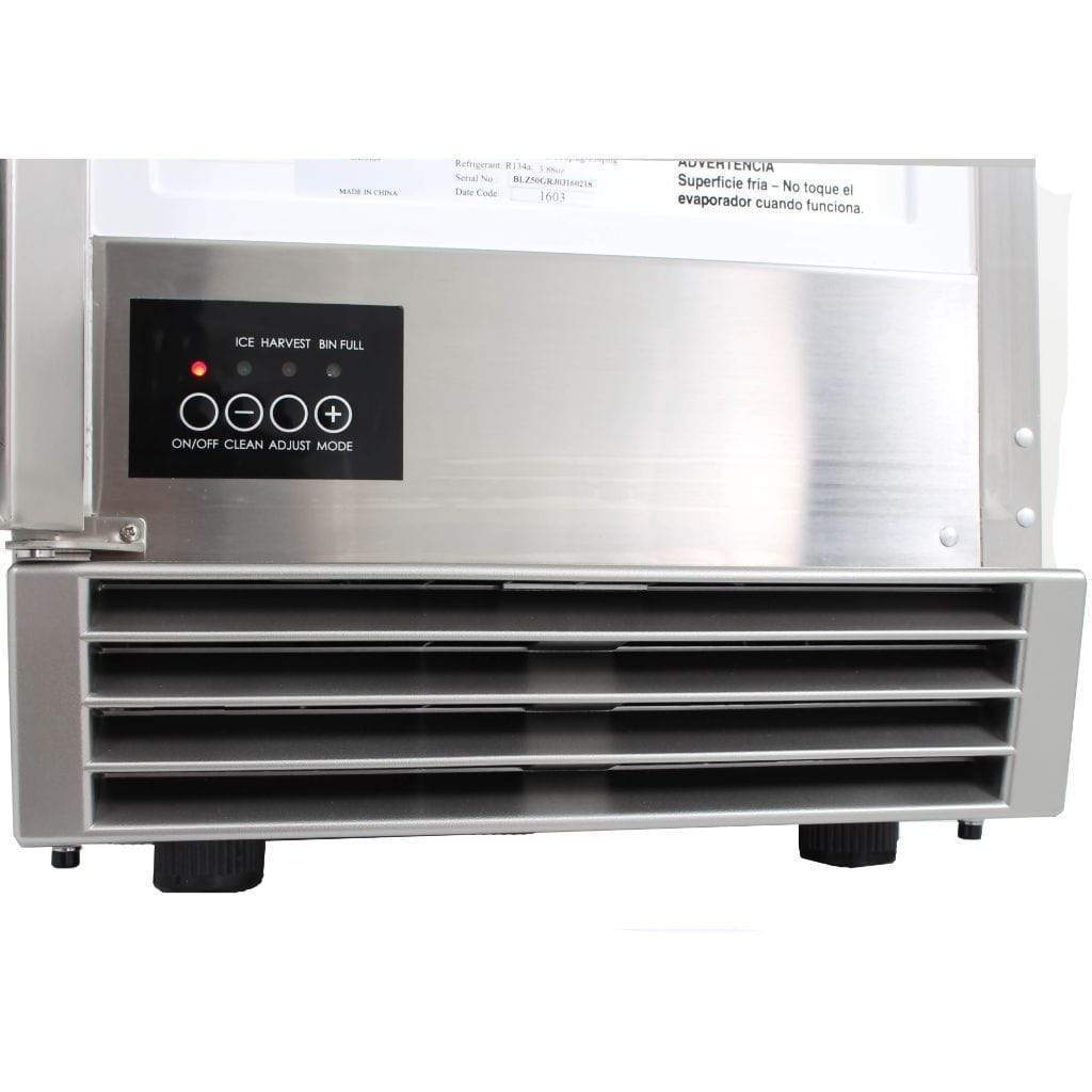 Blaze 15" Outdoor Rated Ice Maker With Gravity Drain | Makes 50lbs of Ice