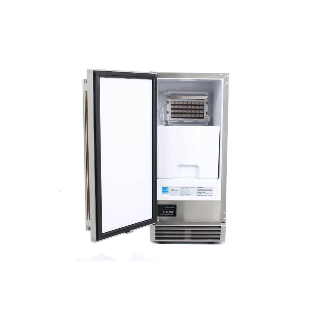 Blaze 15" Outdoor Rated Ice Maker With Gravity Drain | Makes 50lbs of Ice