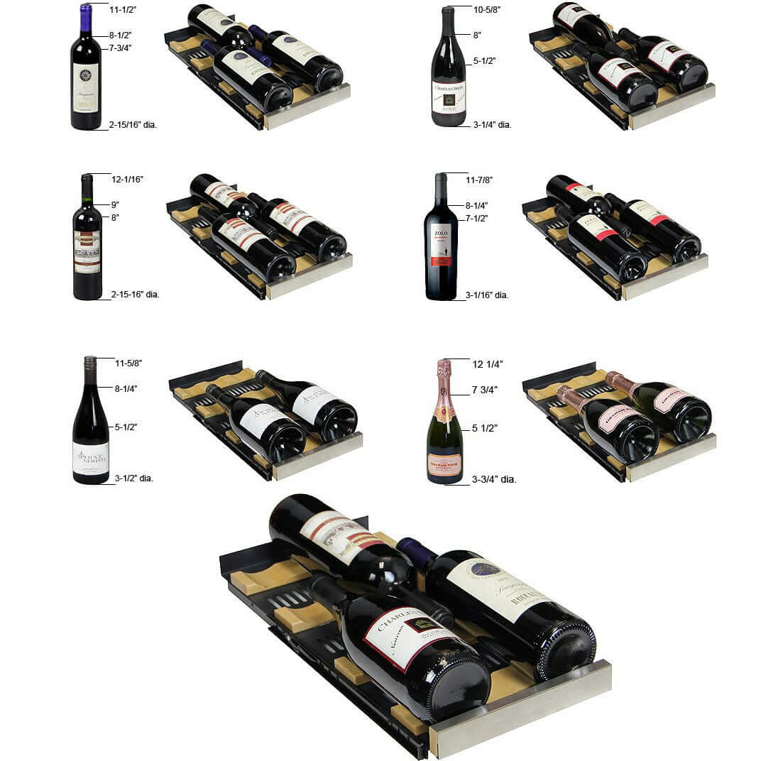 Allavino 24” 36 Bottle Dual Zone Wine Cooler | French Doors | Tru-Vino Technology and FlexCount II Shelving