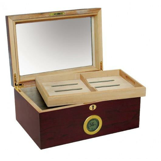 Berkeley Digital Desktop Cigar Humidor | Lift Out Tray | Holds 100 Ct. Cigars