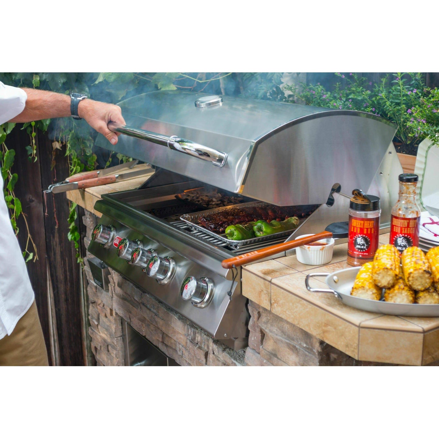 Bull Brahma 38" Built-In Gas Grill | Infrared Burners & Rotisserie Spit