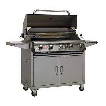 Bull Brahma 38" Freestanding Gas Grill | 5 Infrared Burners & Rotisserie Spit | Freestanding on Cart