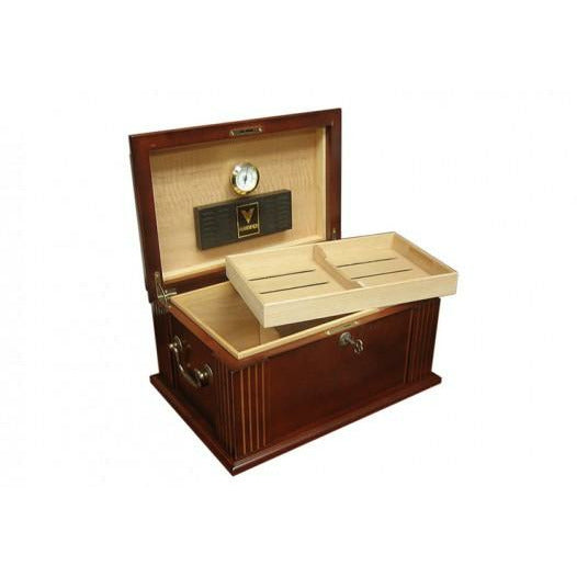 Caesar Antique Desktop Cigar Humidor | Lift Out Tray | Lock and Key | Holds 50 Cigars