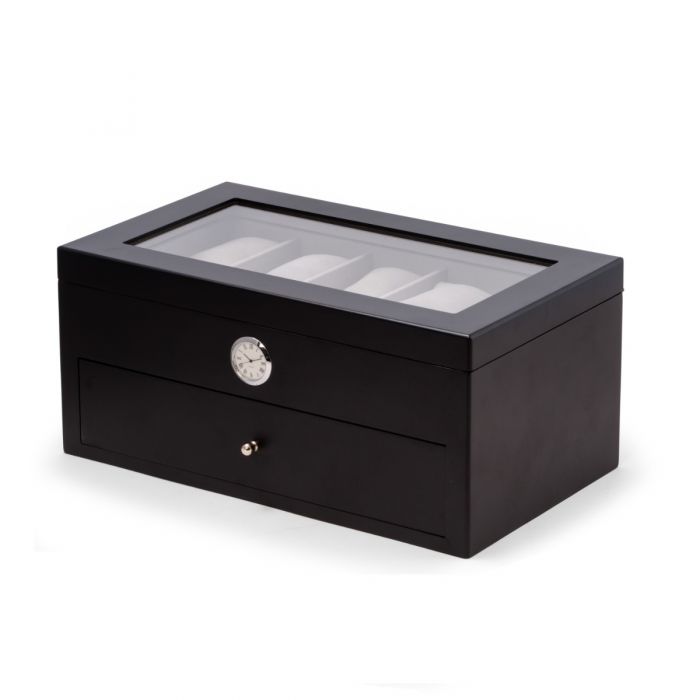 Bey-Berk 20-Watch Box | Quartz Movement Clock | CM640BLK