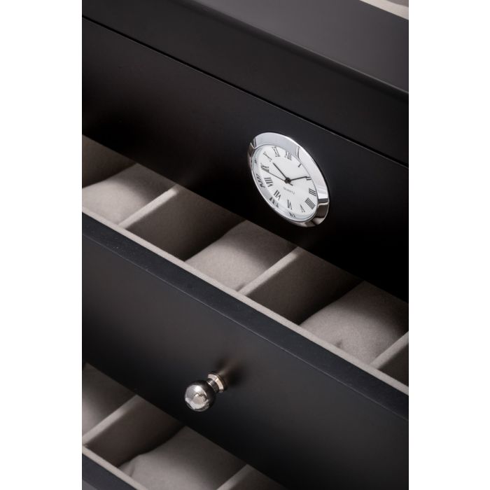 Bey-Berk 36-Watch Box | Quartz Movement Clock | CM686BLK