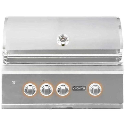 Coyote S-Series 30" Built-In Gas Grill, LED Lights, Ceramics C2SL30